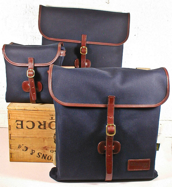 The full range of Original Peter Record Hunting Bags, Record Rucksacks and Bertie Bag Holdalls, all hand made in England from the finest materials to the very highest quality.